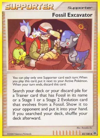 Fossil Excavator 82/100 Majestic Dawn Pokemon card