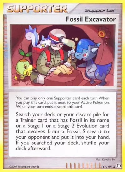 Fossil Excavator 111/123 Mysterious Treasures Pokemon card