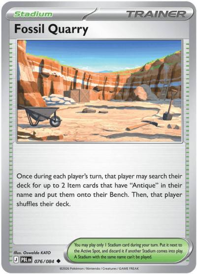 Fossil Quarry 76/84 Pitch Black Pokemon card