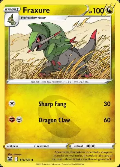 Fraxure 111/172 Brilliant Stars Pokemon card
