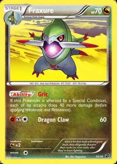 Fraxure 14/20 Dragon Vault Pokemon card