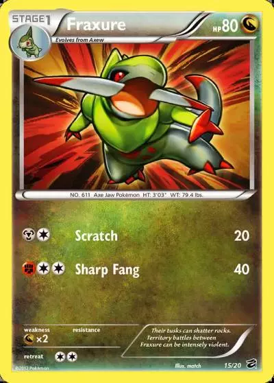 Fraxure 15/20 Dragon Vault Pokemon card