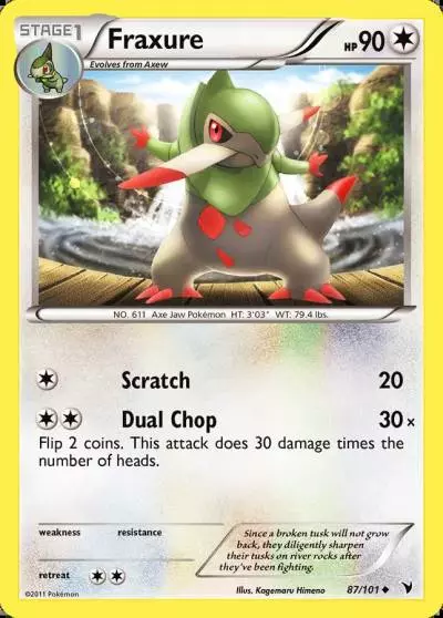 Fraxure 87/101 Noble Victories Pokemon card