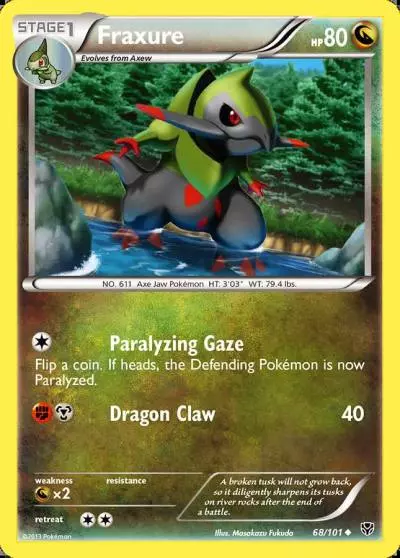 Fraxure 68/101 Plasma Blast Pokemon card