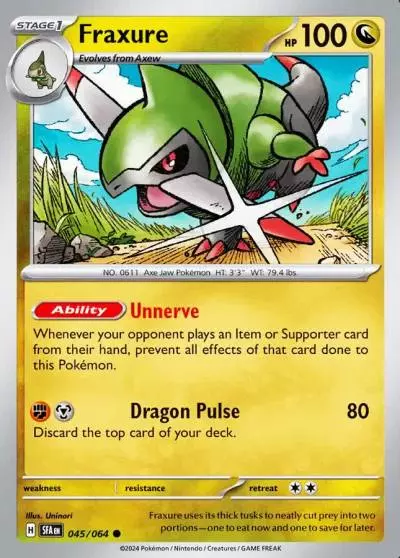 Fraxure 45/64 Shrouded Fable Pokemon card