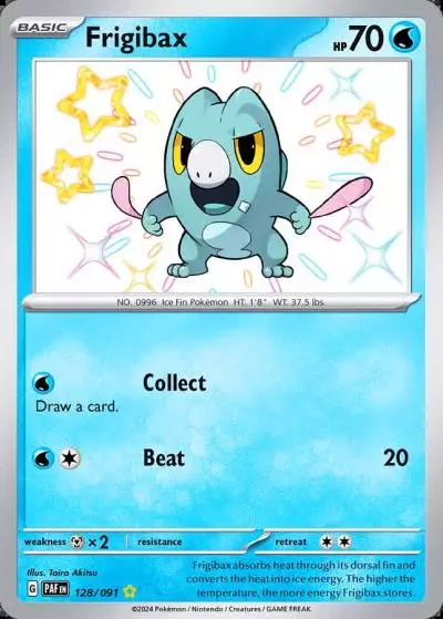 Frigibax 128/91 Paldean Fates Pokemon card