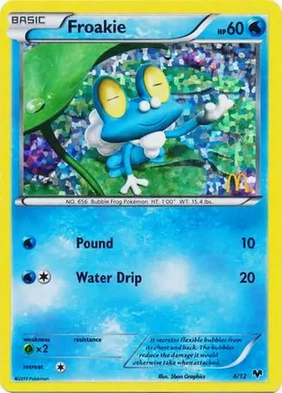 Froakie 4/12 McDonald's Collection 2014 Pokemon card