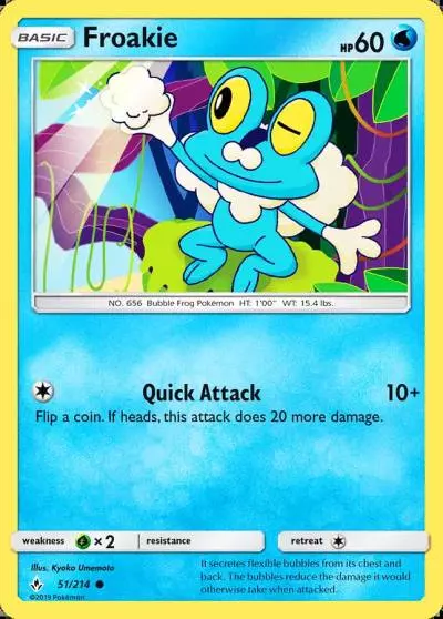 Froakie 51/214 Unbroken Bonds Pokemon card