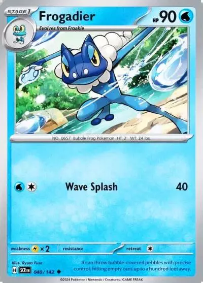 Frogadier 40/142 Stellar Crown Pokemon card