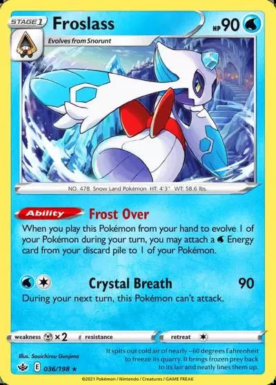Froslass 36/198 Chilling Reign Pokemon card