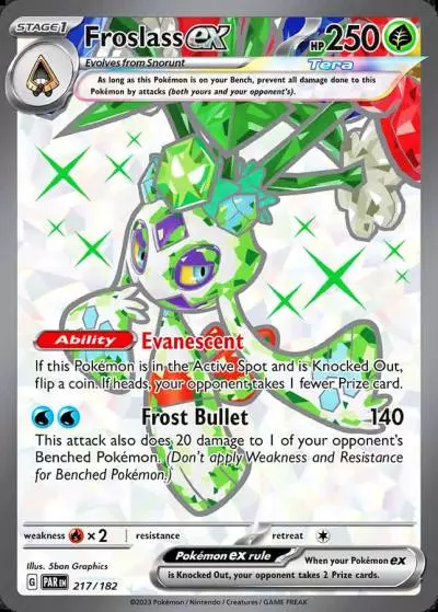 Froslass ex 217/182 Paradox Rift Pokemon card