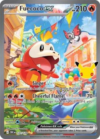 Fuecoco ex 147/128 30th Celebration Pokemon card