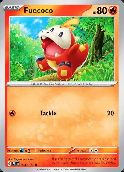 Fuecoco 34/193 Paldea Evolved Pokemon card