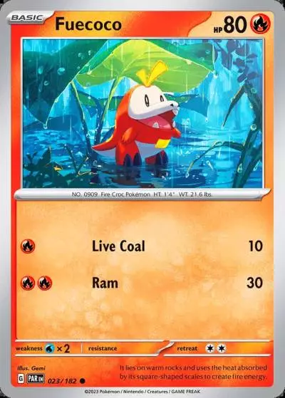 Fuecoco 23/182 Paradox Rift Pokemon card