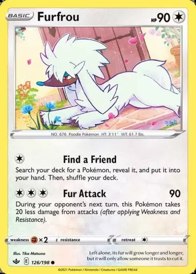 Furfrou 126/198 Chilling Reign Pokemon card