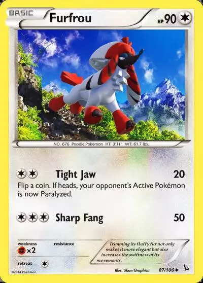 Furfrou 87/106 Flashfire Pokemon card