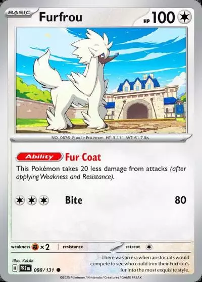 Furfrou 88/131 Prismatic Evolutions Pokemon card