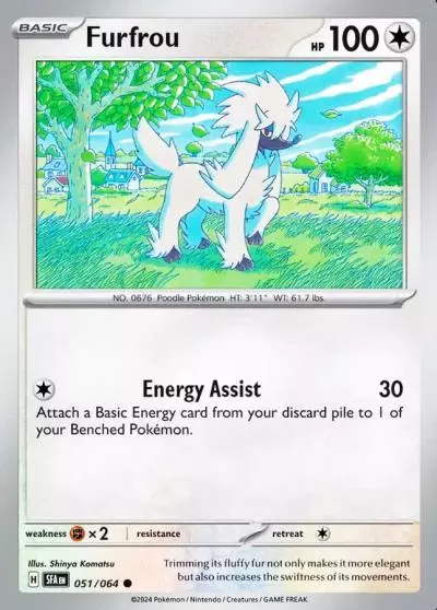 Furfrou 51/64 Shrouded Fable Pokemon card