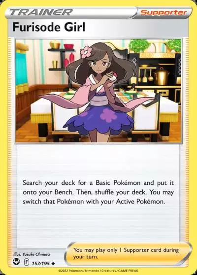 Furisode Girl 157/195 Silver Tempest Pokemon card