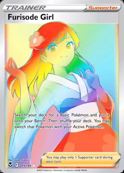 Furisode Girl 205/195 Silver Tempest Pokemon card