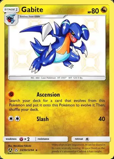 Gabite SV39/94 Hidden Fates Shiny Vault Pokemon card
