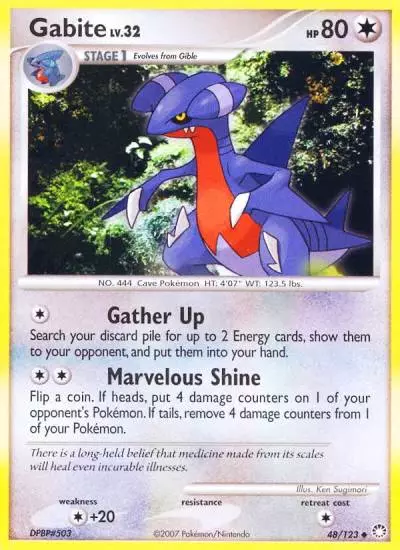 Gabite 48/123 Mysterious Treasures Pokemon card
