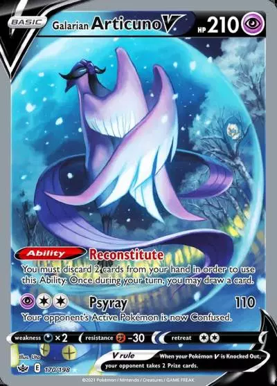 Galarian Articuno V 170/198 Chilling Reign Pokemon card
