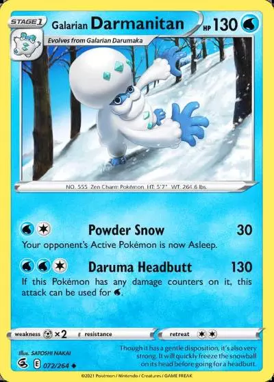 Galarian Darmanitan 72/264 Fusion Strike Pokemon card