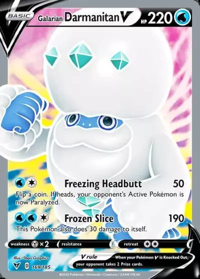 Galarian Darmanitan V 169/185 Vivid Voltage Pokemon card