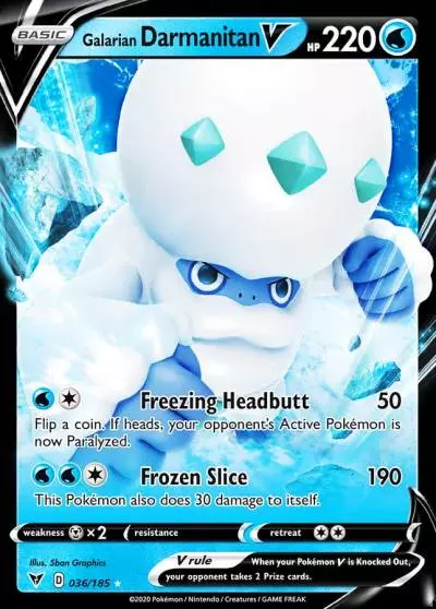 Galarian Darmanitan V 36/185 Vivid Voltage Pokemon card