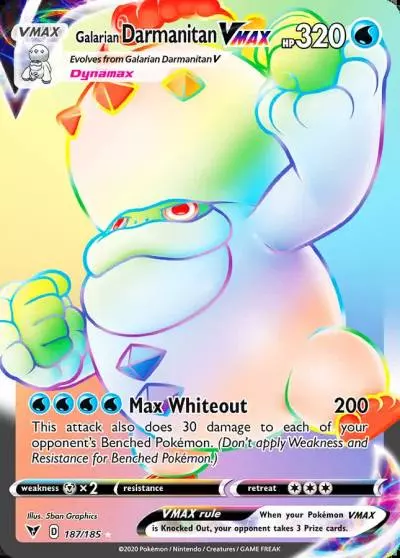 Galarian Darmanitan VMAX 187/185 Vivid Voltage Pokemon card