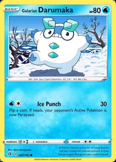 Galarian Darumaka 47/192 Rebel Clash Pokemon card