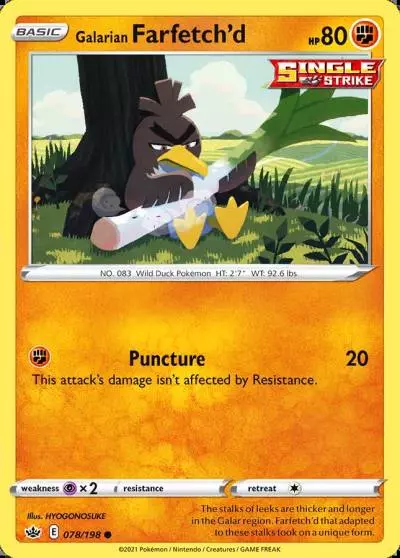 Galarian Farfetch'd 78/198 Chilling Reign Pokemon card