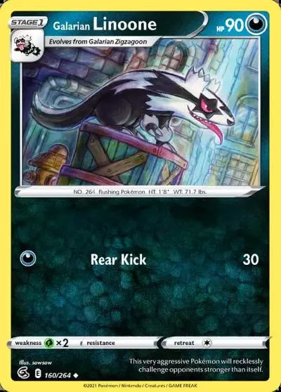 Galarian Linoone 160/264 Fusion Strike Pokemon card