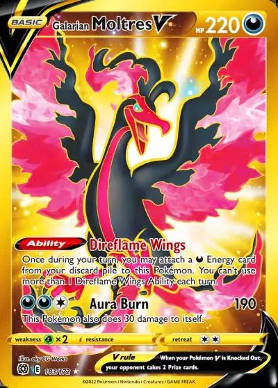 Galarian Moltres V 183/172 Brilliant Stars Pokemon card
