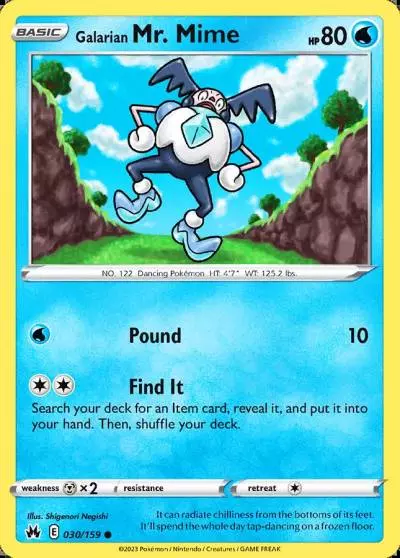 Galarian Mr. Mime 30/159 Crown Zenith Pokemon card