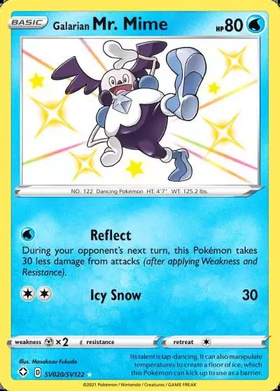 Galarian Mr. Mime SV020/122 Shining Fates Shiny Vault Pokemon card