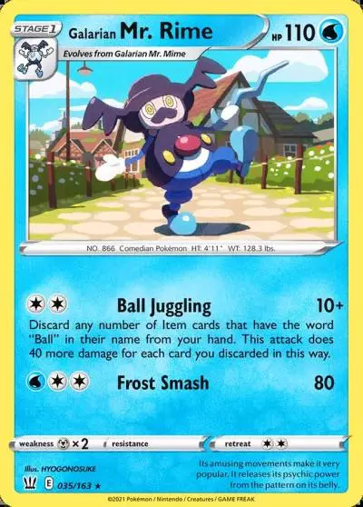Galarian Mr. Rime 35/163 Battle Styles Pokemon card
