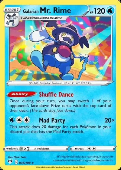 Galarian Mr. Rime 36/189 Darkness Ablaze Pokemon card