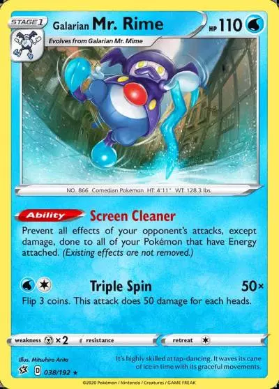 Galarian Mr. Rime 38/192 Rebel Clash Pokemon card