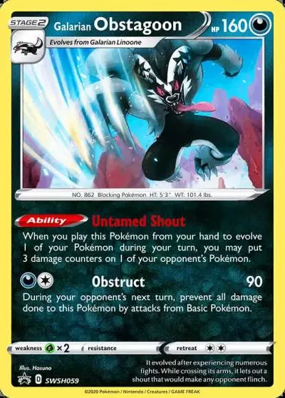 Galarian Obstagoon SWSH059/307 SWSH Black Star Promos Pokemon card