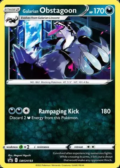 Galarian Obstagoon SWSH193/307 SWSH Black Star Promos Pokemon card