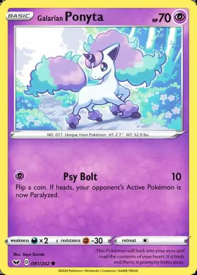 Galarian Ponyta 81/202 Sword & Shield Pokemon card