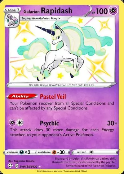 Galarian Rapidash SV048/122 Shining Fates Shiny Vault Pokemon card