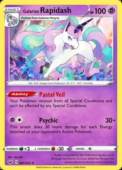 Galarian Rapidash 82/202 Sword & Shield Pokemon card