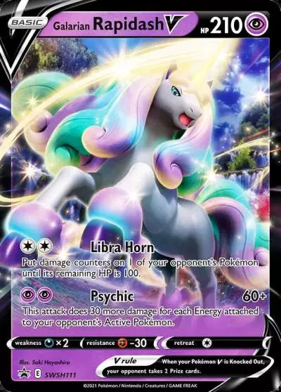 Galarian Rapidash V SWSH111/307 SWSH Black Star Promos Pokemon card