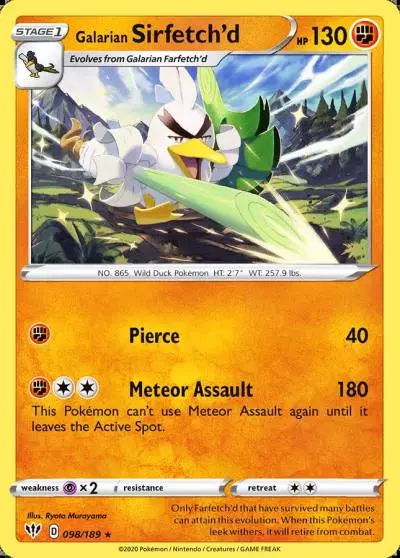 Galarian Sirfetch'd 98/189 Darkness Ablaze Pokemon card