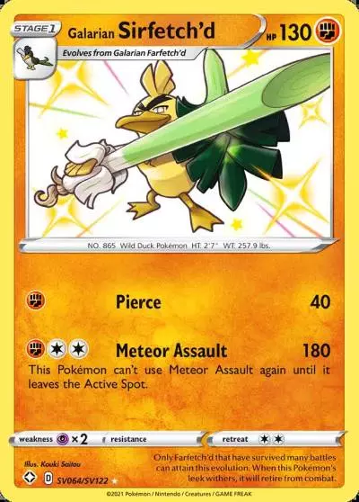 Galarian Sirfetch'd SV064/122 Shining Fates Shiny Vault Pokemon card