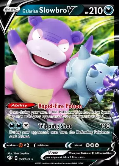 Galarian Slowbro V 99/189 Darkness Ablaze Pokemon card