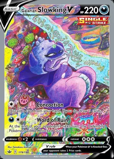 Galarian Slowking V 179/198 Chilling Reign Pokemon card